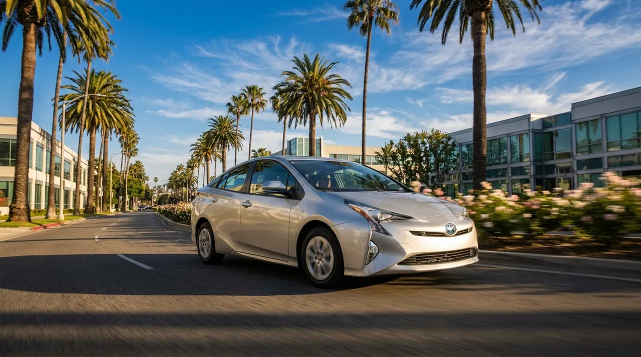 Toyota Prius hybrid rideshare rental car in California